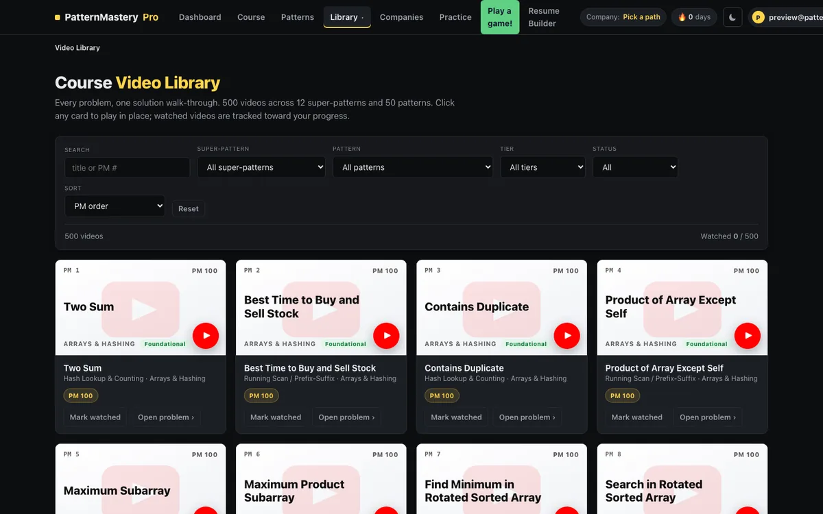 Video library