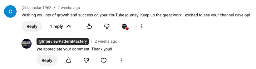 YouTube comment praising the walkthroughs
