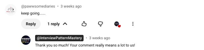 YouTube comment about understanding patterns